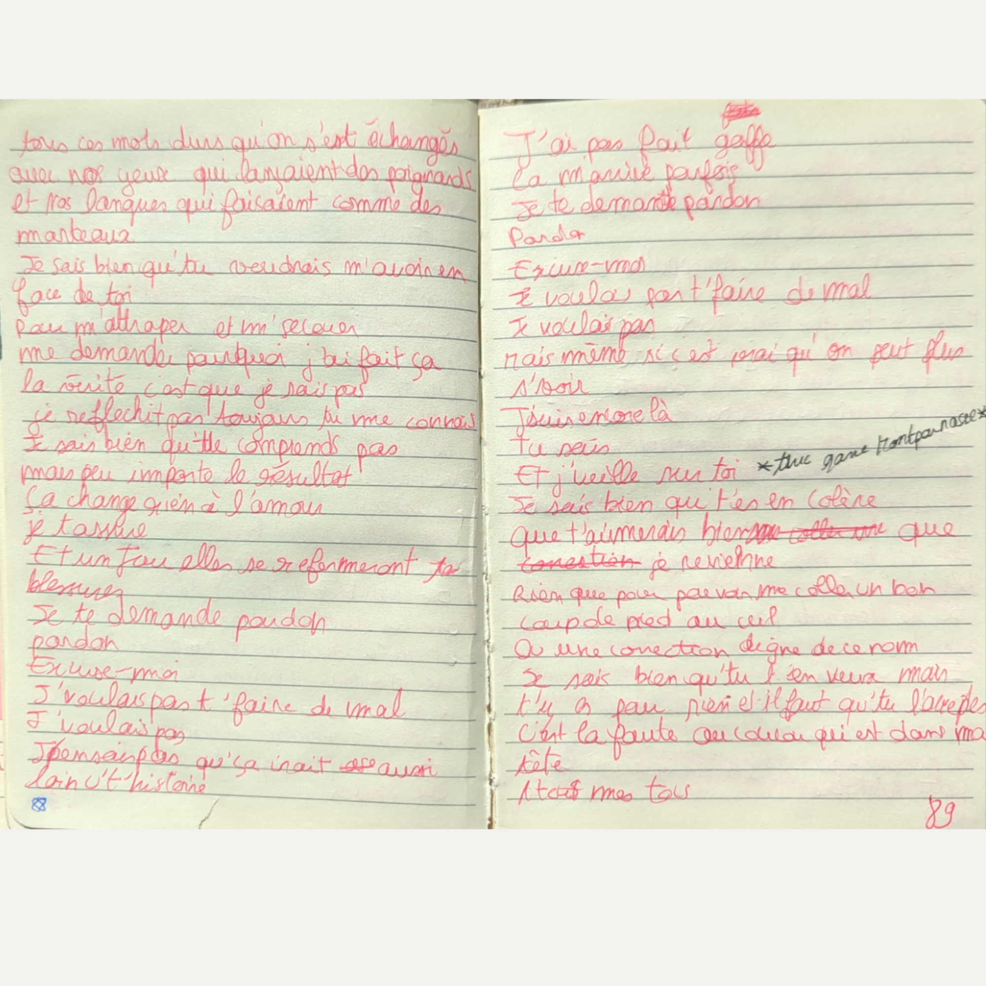 Les paroles qu’on écrit